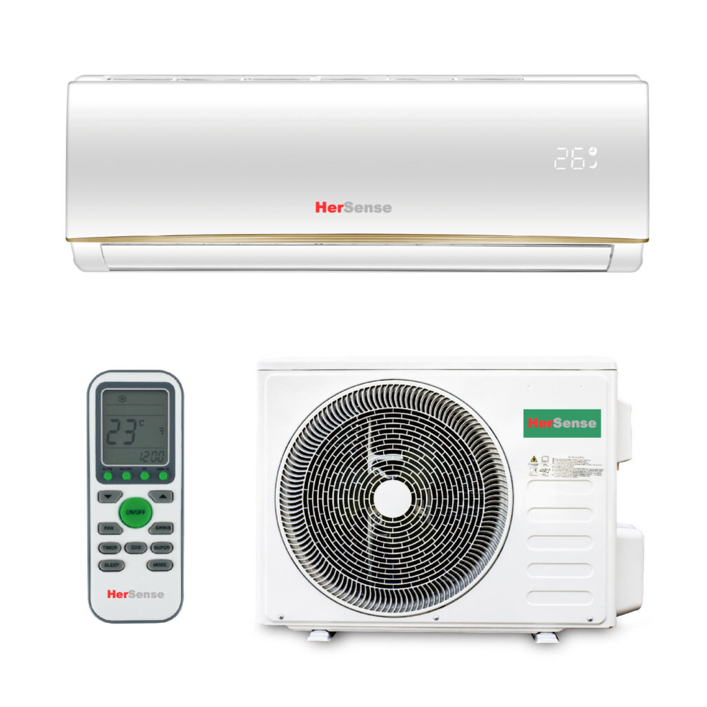 Front view of a Hersense air conditioner